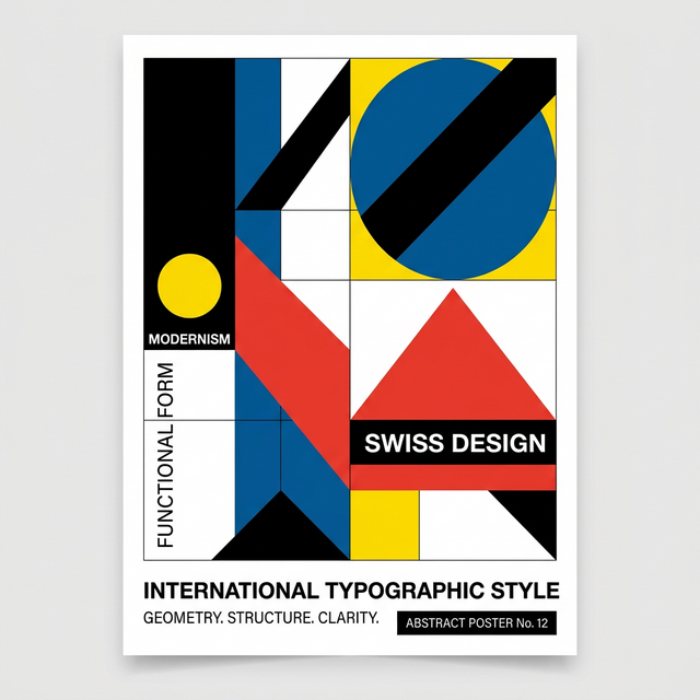 Swiss geometric artwork representing structured web design